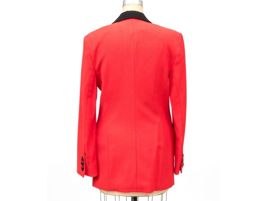 Escada By Margaretha Ley Striking Vintage Red And Black Button Front Blazer, Size 33
