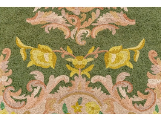 Indian Chain-stitch Wool Carpet, 5'-9 1/2