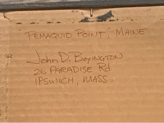 John D. Boyington (Am. 20th C.) Pemaquid Point, Maine. Lighthouse Watercolor