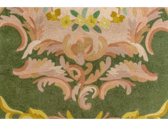 Indian Chain-stitch Wool Carpet, 5'-9 1/2