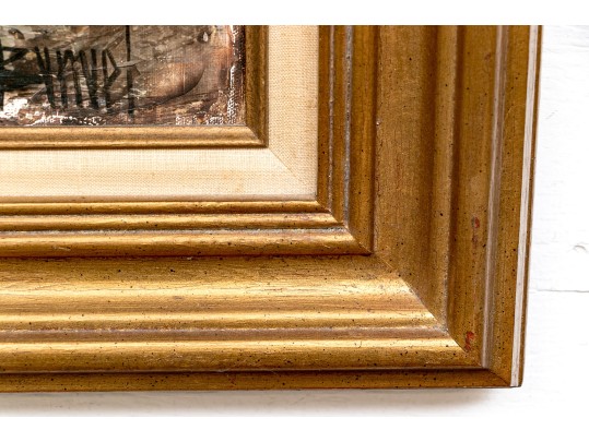 Manuel Monton Bunuel (Spain, B. 1940) Oil On Canvas, French Village Street Scene