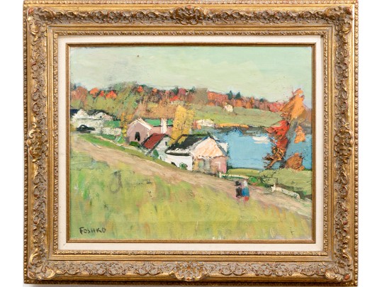 Josef Foshko (1891 - 1971) Oil On Canvas, Village Landscape