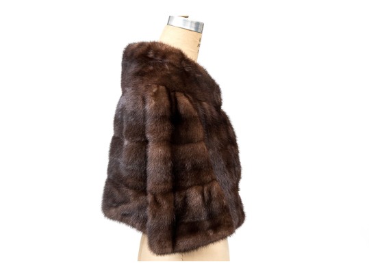 Striking Vintage Brown Fur Shrug, OSFA