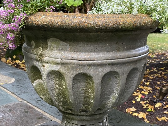 Cast Cement Fluted Urn Form Planter 