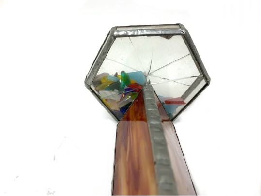 Vintage Craftsman Made Stained Glass Kaleidoscope