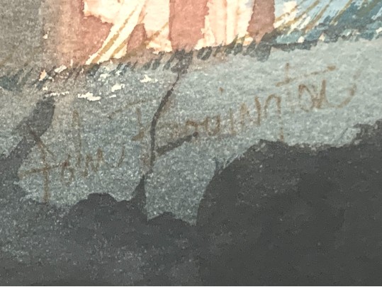 John D. Boyington (Am. 20th C.) Pemaquid Point, Maine. Lighthouse Watercolor