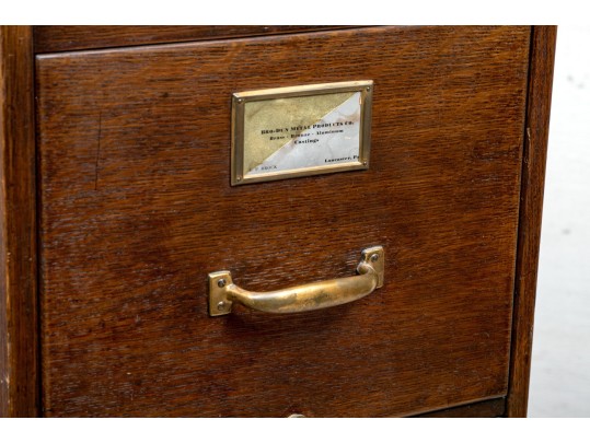Vintage Wood And Brass File Cabinet - For Upcycle