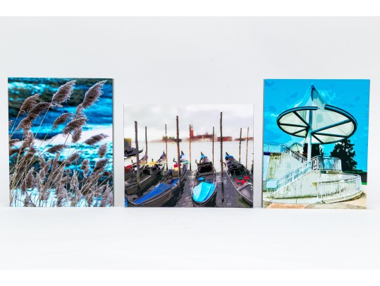 Michael Chait (American, Westport CT, 20th-21st C.) Three Mounted Color Photographs, River Views