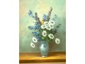 Signed Hand Painted Oil On Canvas Floral Still Life