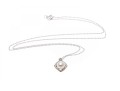 10K White Gold Necklace With Classic Bright White Pearl Pendant