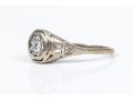 14k White Gold Vintage Filigree And Diamond Ring, App. 0.08 CTS, Size 7.25