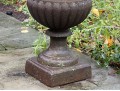 A Fine Pair Of Classical Cast Iron Campana Footed Urn Planters