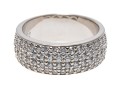 Sterling Silver Pave Set CZ Band Ring, Size 9