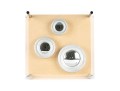 Contemporary Assemblage Of Three Cased Convex Mirrors