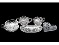 Group Of Six Vintage Cut Crystal Table Wares