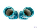 Pair Of Tozai Turquoise Crackle Glaze Vases