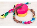 Kate Spade Textile Wrapped And Wooden Beaded Necklace