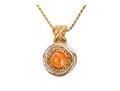 Sterling Silver And 14k Chunky Carnelian Pendant, With Sterling Chain