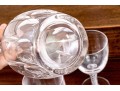 Crystal Decanter With Stopper And Six Hand-Blown Double Helix Stemmed Goblets