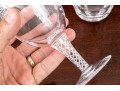 Crystal Decanter With Stopper And Six Hand-Blown Double Helix Stemmed Goblets