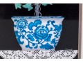 Linda Spivey Pair Of Prints, Still Lives Of Blue And White Planters With Trees And Lace Work, 2007