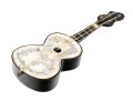 Antique Italian Silver Inlaid Guitar Form Music Box