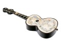 Antique Italian Silver Inlaid Guitar Form Music Box