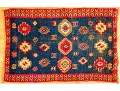 Caucasian Kazak Style Knotted Wool Area Rug, 7'6
