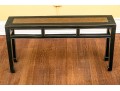 Chinese Style Wooden Bench With Decorative Faux Woven Panel