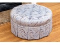 Quality Button Tufted Circular Ottoman For Reupholstery