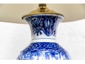 Elegant Blue And White Porcelain Vase Mounted As A Table Lamp