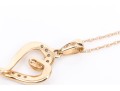 14k Yellow Gold Retro Diamond Set Heart Pendant, App. 0.04 TCW, With Chain