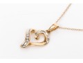 14k Yellow Gold Retro Diamond Set Heart Pendant, App. 0.04 TCW, With Chain