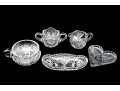 Group Of Six Vintage Cut Crystal Table Wares
