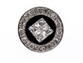 Sterling Silver Distinctive High Polished Round Flat Button Earring With Princess Cut And Round CZ's