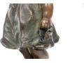 After Juan Clara Adorable Bronze Patinated Sculpture Of A Child Standing On A Stool