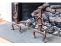 Pair Of Antique Iron Andirons