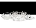 Group Of Six Vintage Cut Crystal Table Wares