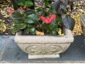 Pair Of Cast Cement Neoclassical Style Square Planters
