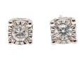 14k White Gold Diamond Stud Earrings, App. 0.06 TCW