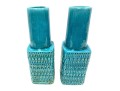 Pair Of Tozai Turquoise Crackle Glaze Vases