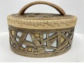 Signed Ukrainian Bent And Pierced Oval Birch Box