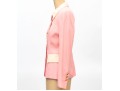 Escada, Margaretha Ley Vintage Vibrant Pink And Cream Wool Button Front Blazer, Size 38