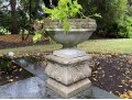 Cast Cement Urn Form Planter With Plinth Base