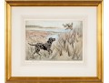 Henry Wilkinson (British, 1921-2011) Ltd. Ed. Etching Print, Black Lab & Pheasants