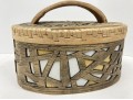 Signed Ukrainian Bent And Pierced Oval Birch Box
