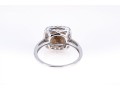 Contemporary 10K White Gold And Smoky Quartz Ring, Size 7.25