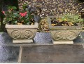 Pair Of Cast Cement Neoclassical Style Square Planters