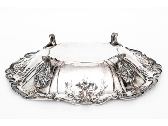 Silver Plated Footed Oval Serving Bowl