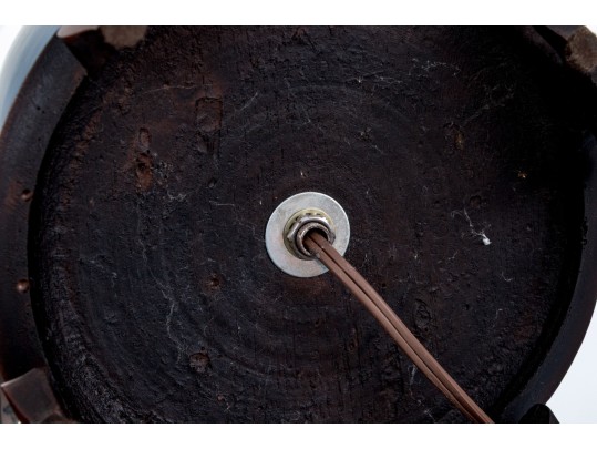 Pair Of Chinese Blue Glazed Vases Mounted As Table Lamps